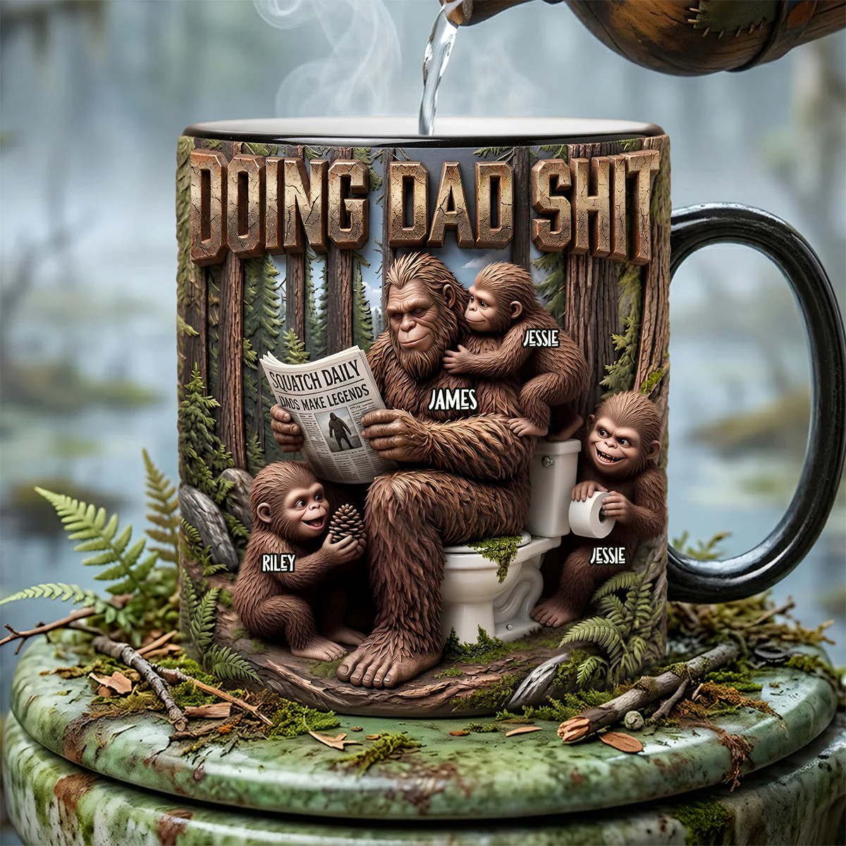Funny Squatch Dad - Personalized Mug - Gift For Dad - Image 3