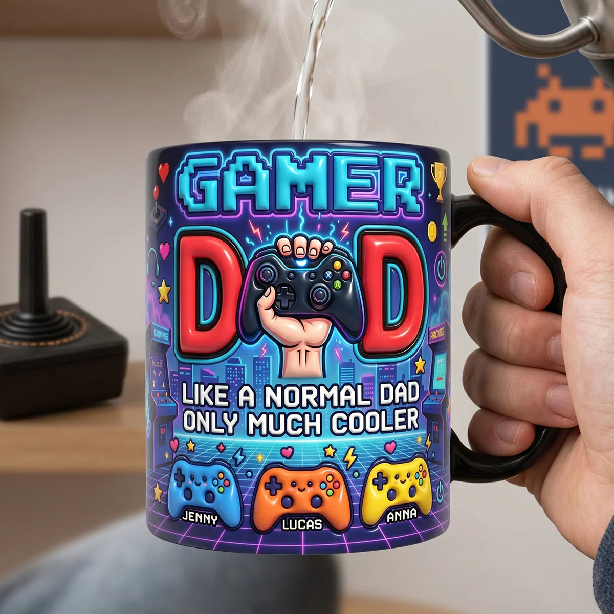 Gamer Dad Retro - Personalized Mug - Gift For Dad