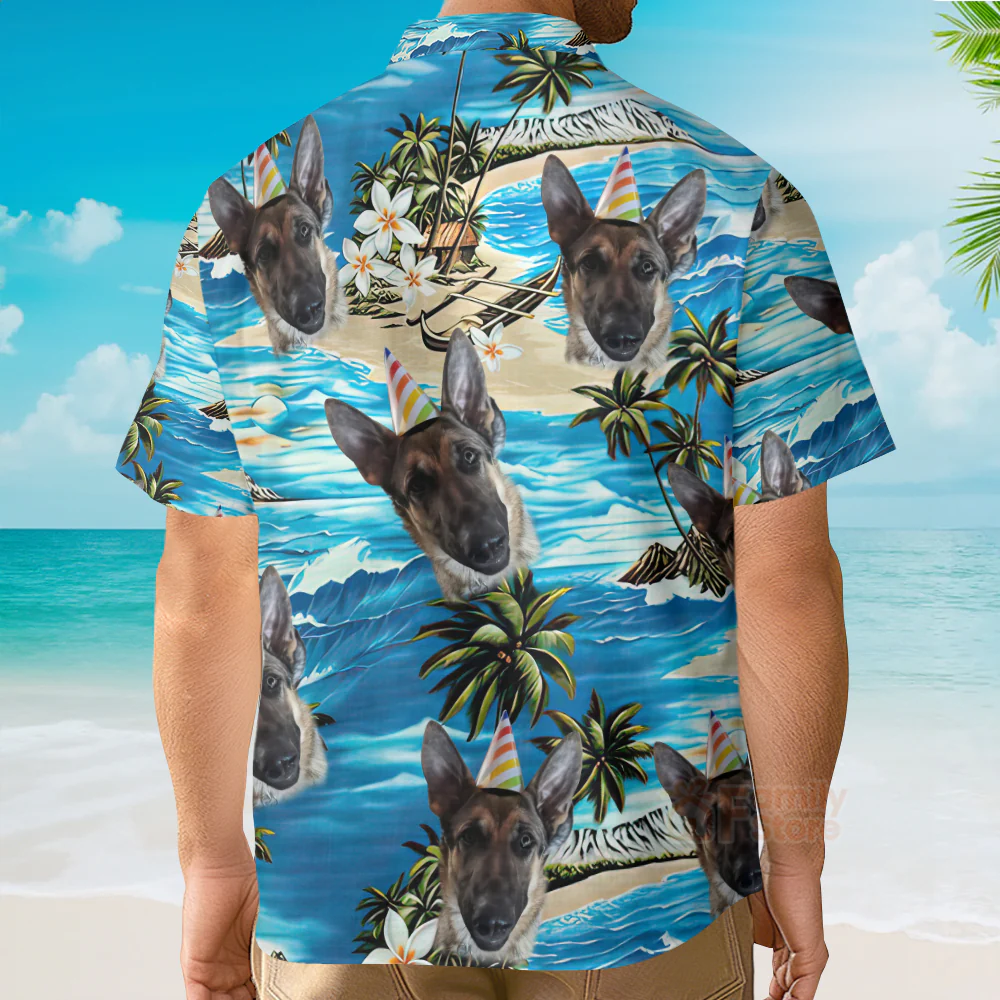 Upload Photo Dog Men's Hawaiian Shirt PN302128Lb - Image 2