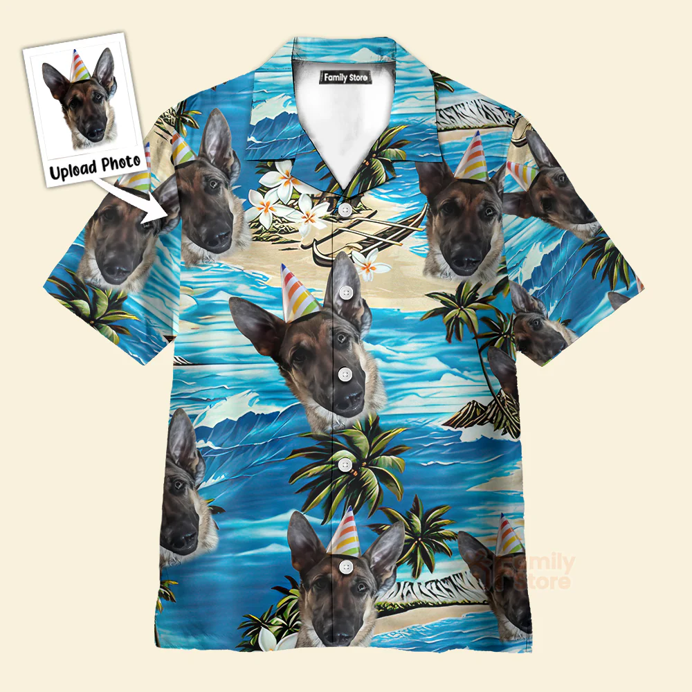 Upload Photo Dog Men's Hawaiian Shirt PN302128Lb - Image 3