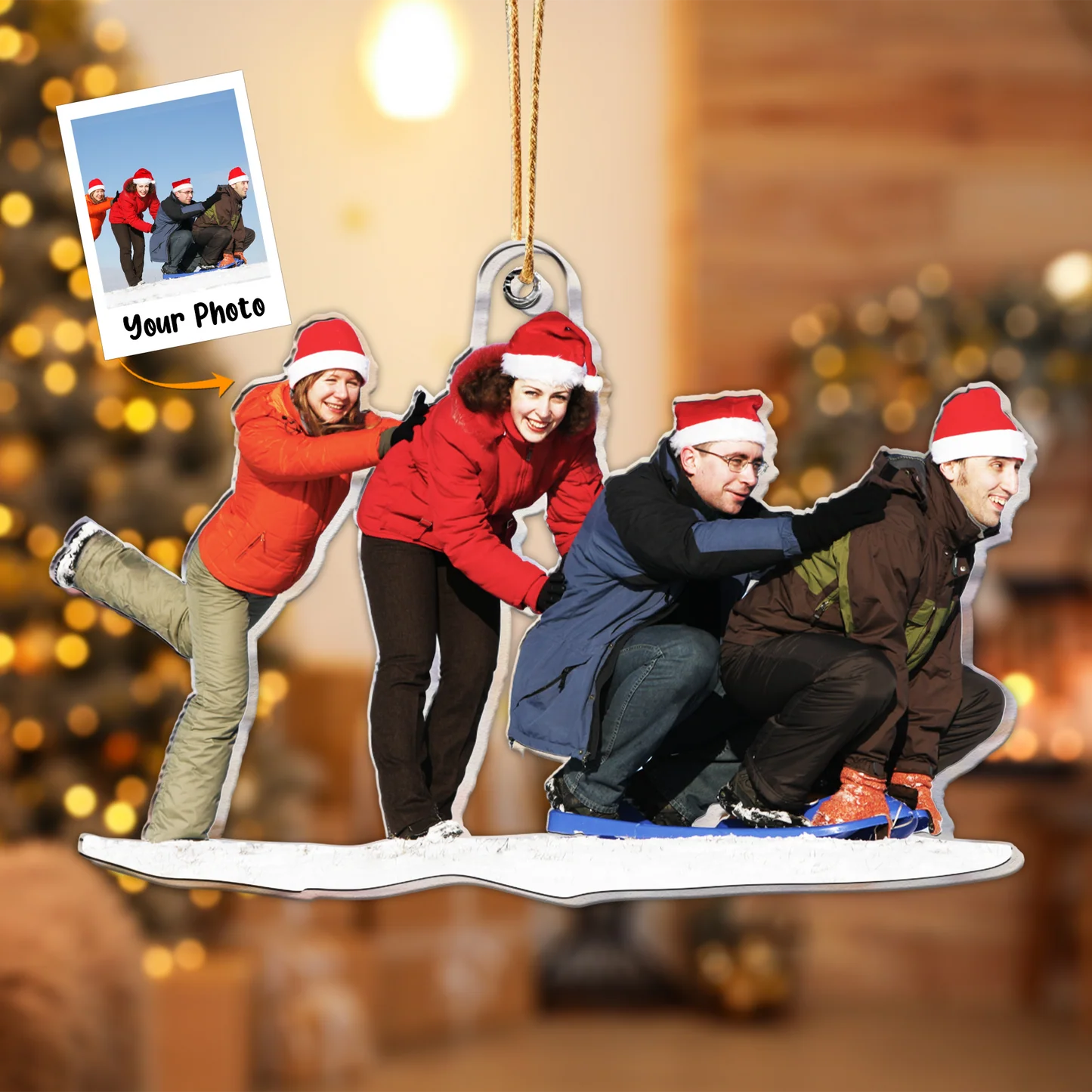 Gift For Friend - Personalized Friends Photo Ornament - Image 2