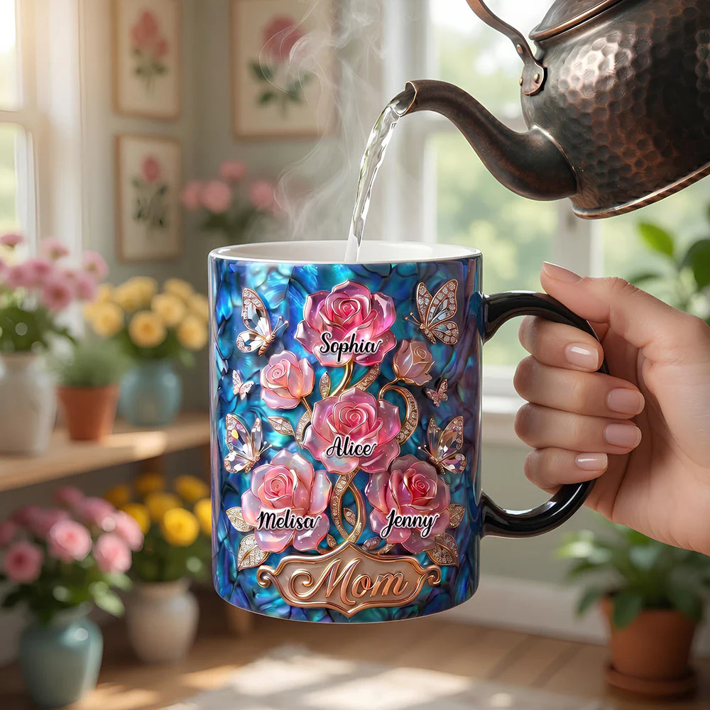 Glow Mom Era Flower - Personalized Color Changing Mug - Gift For Mom, Grandma - Image 3