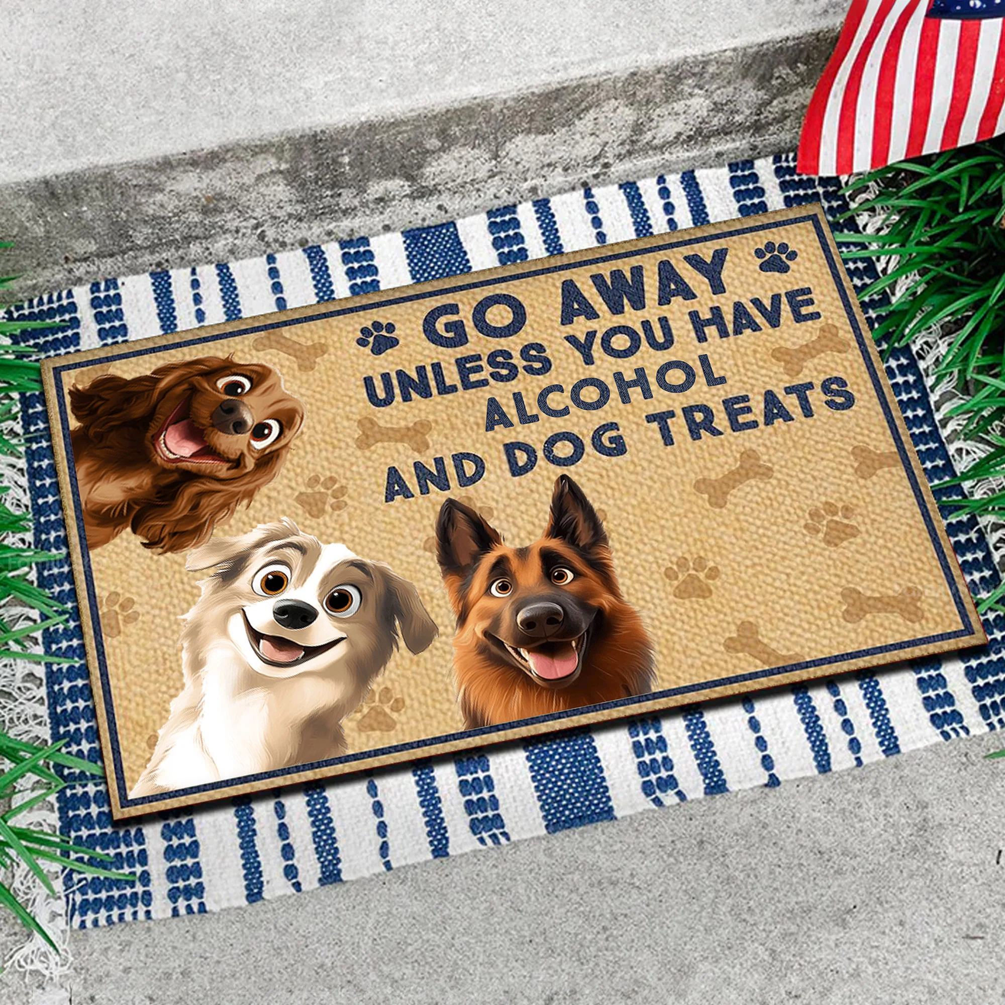 Go Away Unless You Have Alcohol And Dog Treats Caroon Dog - Personalized Doormat - Gift for Pet Owners, Pet Lovers, Dog Mom, Dog Dad | CLP15 NH96 - Image 2