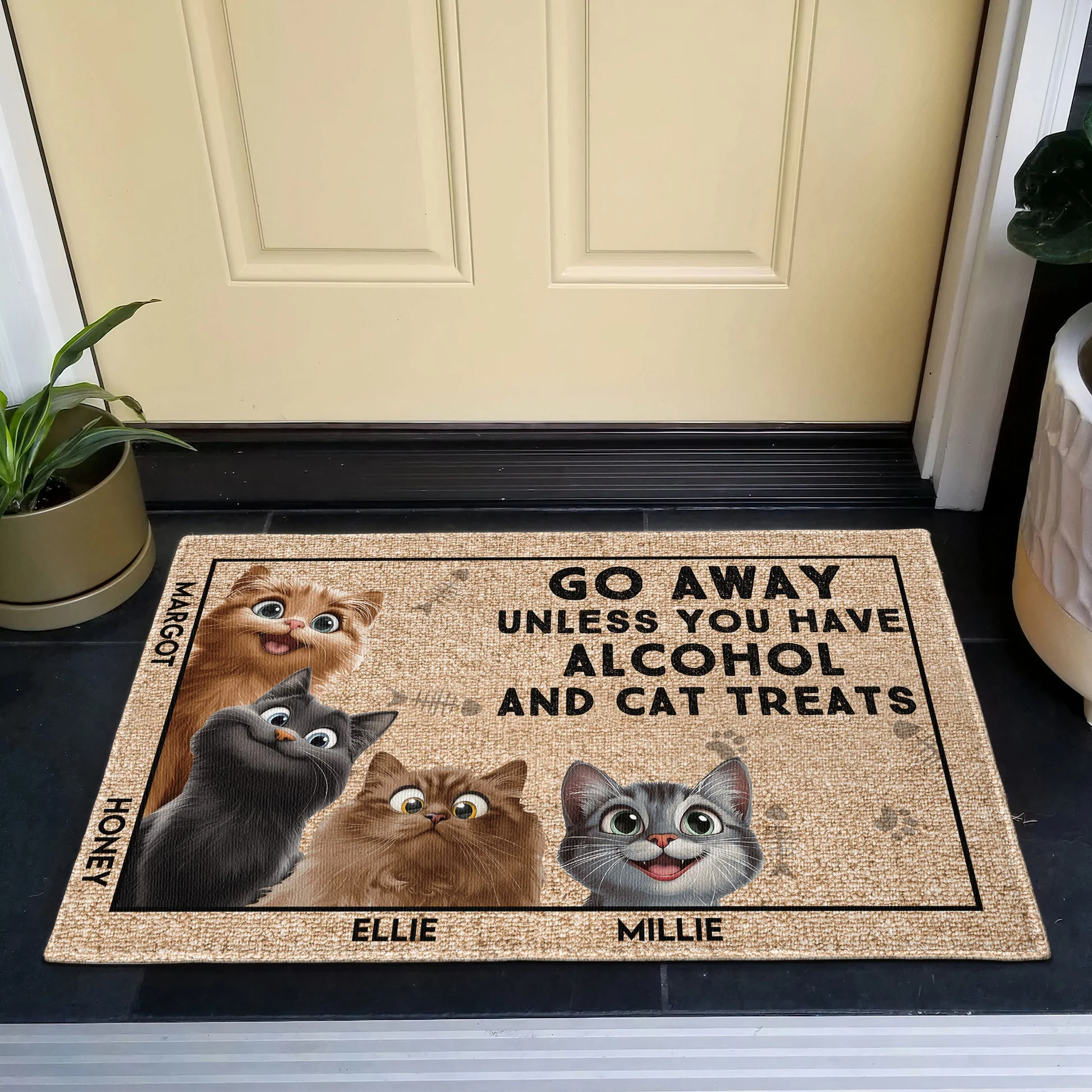 Go Away Unless You Have Alcohol - Personalized Doormat - Gift for Pet Owners, Pet Lovers, Cat Mom | CLP15 NH96 - Image 2