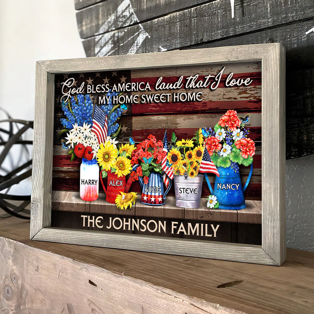 God Bless America Land That I Love - Personalized Poster Canvas - Patriotic Gift For Family HN02 - Image 4