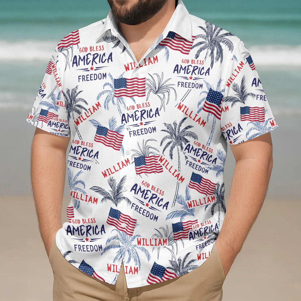 God Bless American Freedom - Personalized Hawaiian Shirt - Image 3