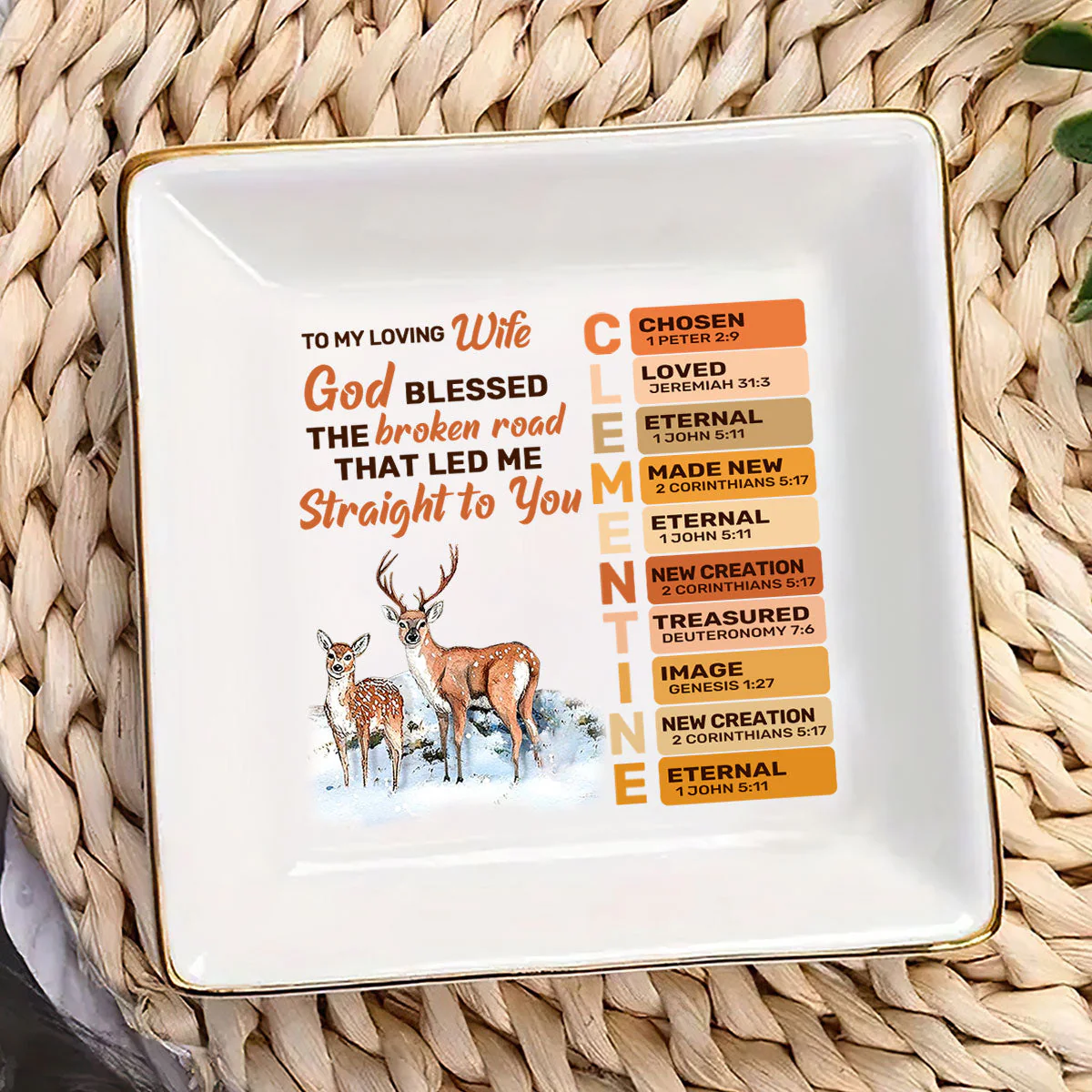 God Blessed The Broken Road That Led Me Straight To You - Personalized Jewelry Dish - Gift For Grandma, Mom, Girlfriend, Wife, Bestie, Sister NH96 - Image 3