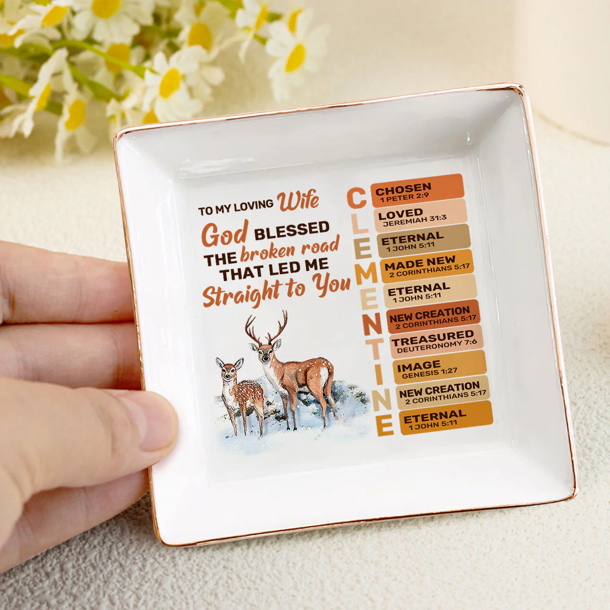 God Blessed The Broken Road That Led Me Straight To You - Personalized Jewelry Dish - Gift For Grandma, Mom, Girlfriend, Wife, Bestie, Sister NH96 - Image 4