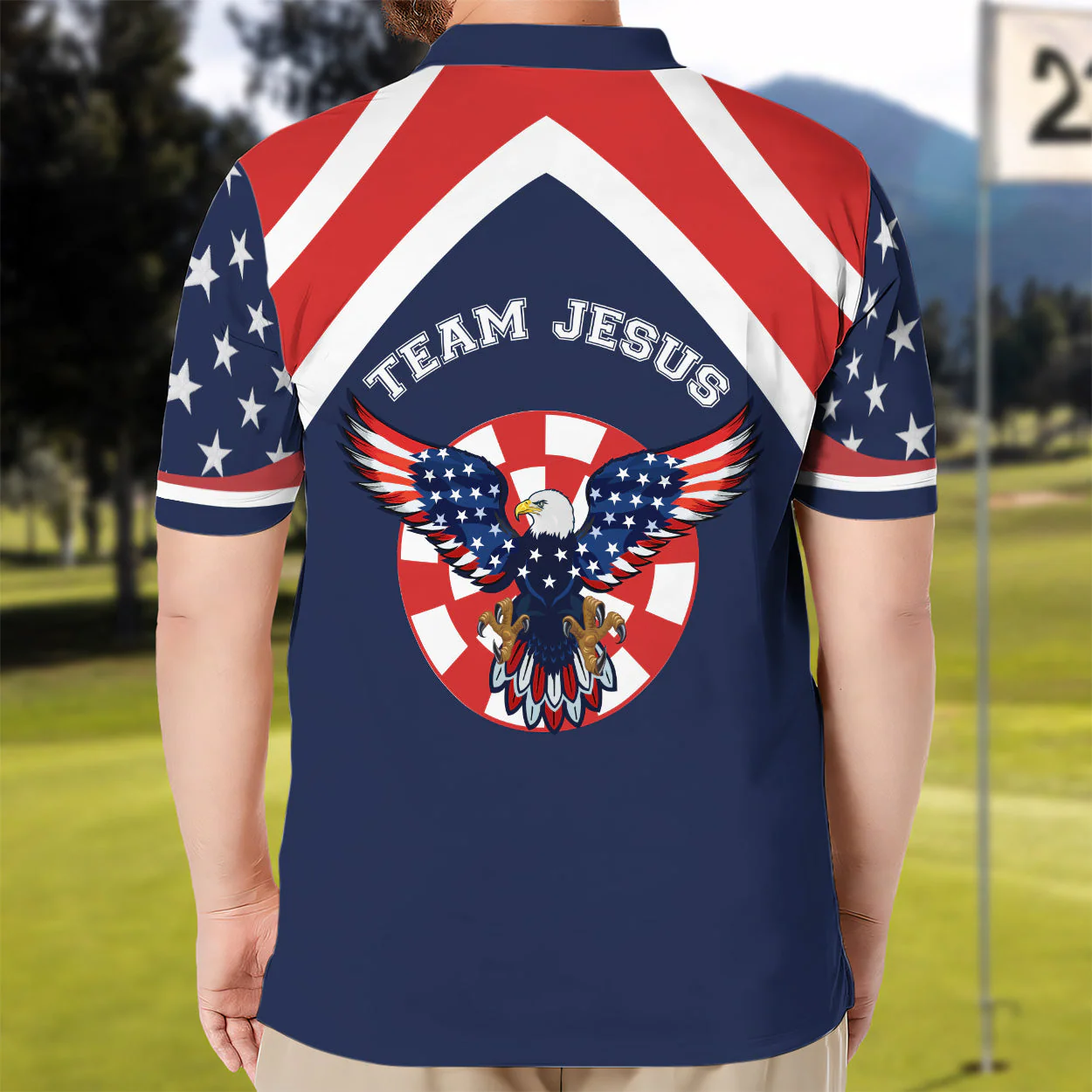 God Blesss American - Personalized Polo Shirt - Gift for Him - Image 4