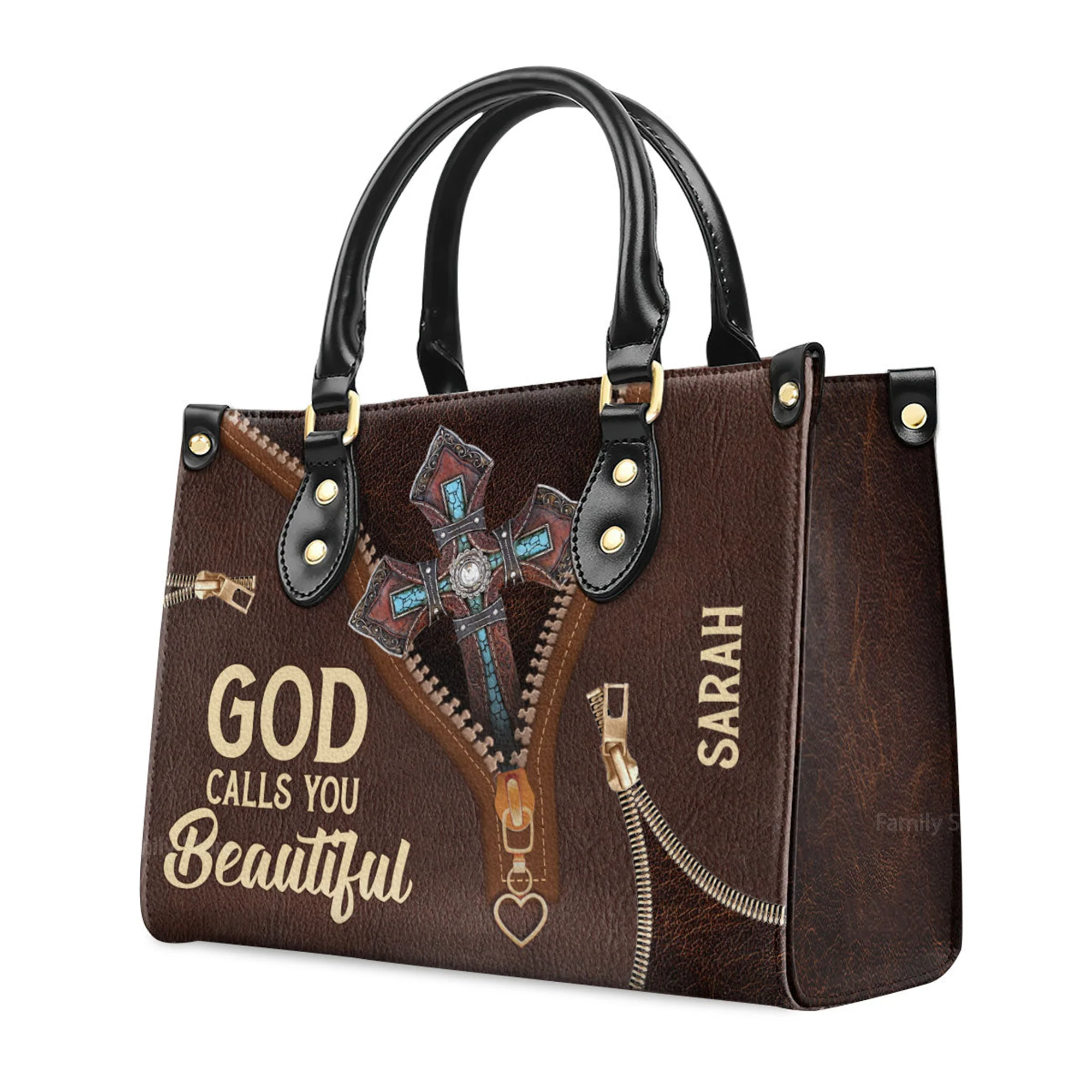 God Calls You Beautiful - Awesome Personalized Leather Handbag - AT4081345 - Image 3
