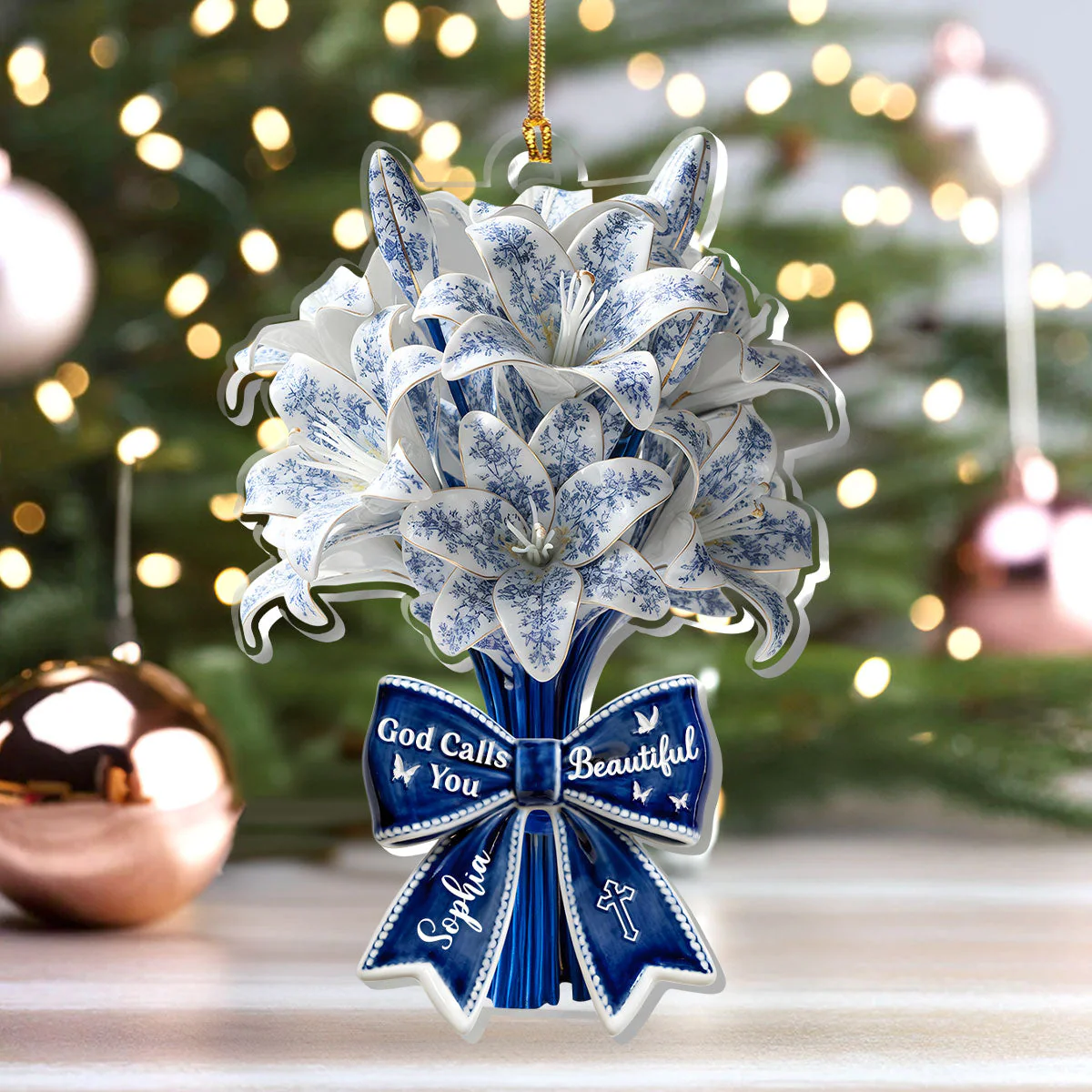 God Calls You Beautiful - Personalized Acrylic Ornament - Gift For Christmas HL128 - Image 4