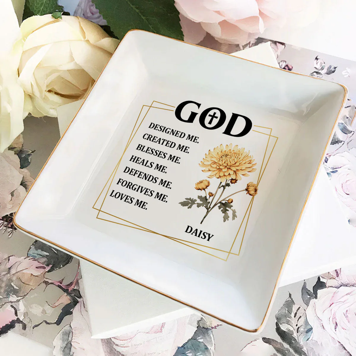 God Designed Me Created Me - Personalized Jewelry Dish - Gift For Besties, Friends, For Me Gift NA94 - Image 2