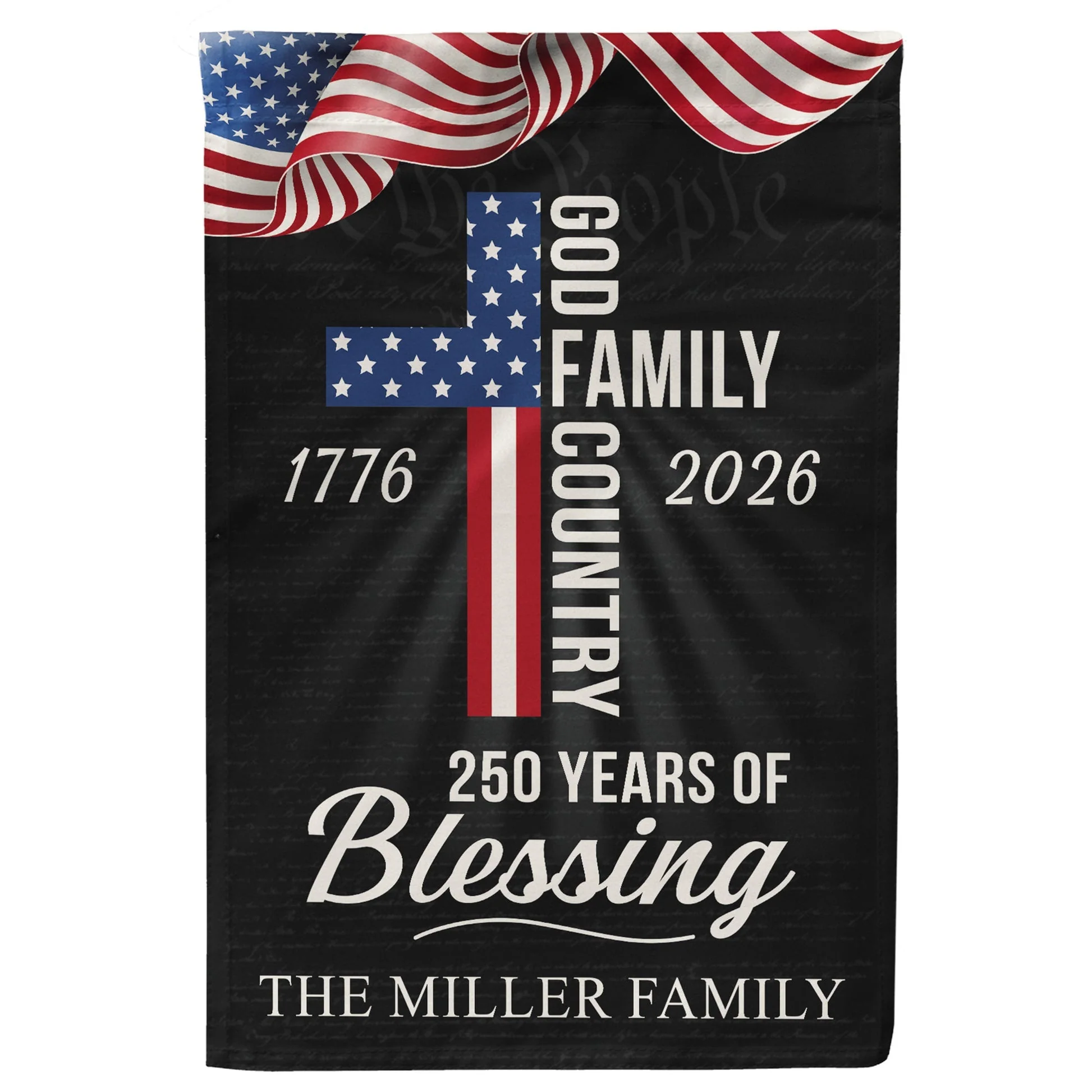 God Family God Country - Personalized Flag - Patriotic Gift For Family HN02 - Image 2