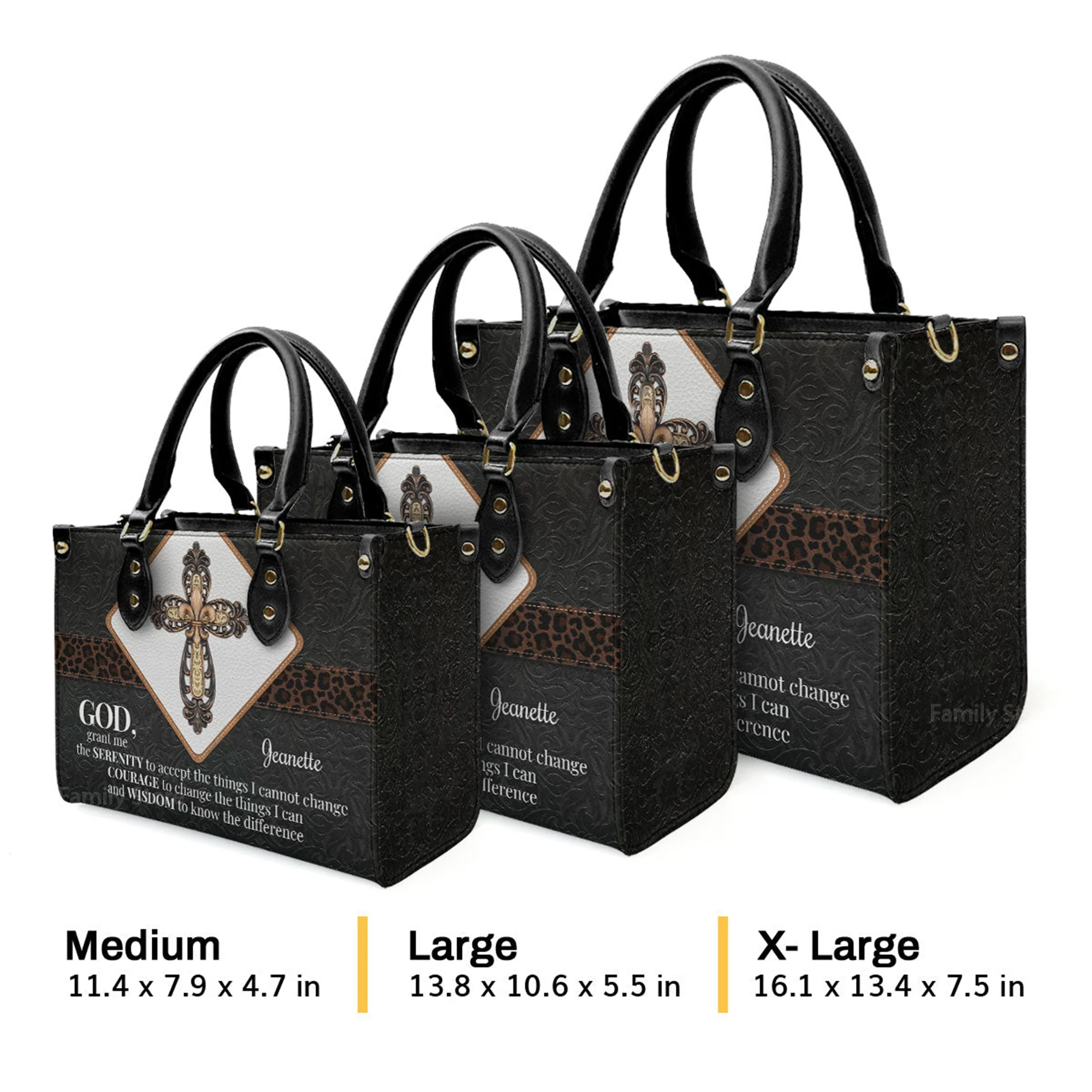 God, Grant Me The Serenity To Accept The Things I Cannot Change - Awesome Personalized Leather Handbag - AT4080702 - Image 4
