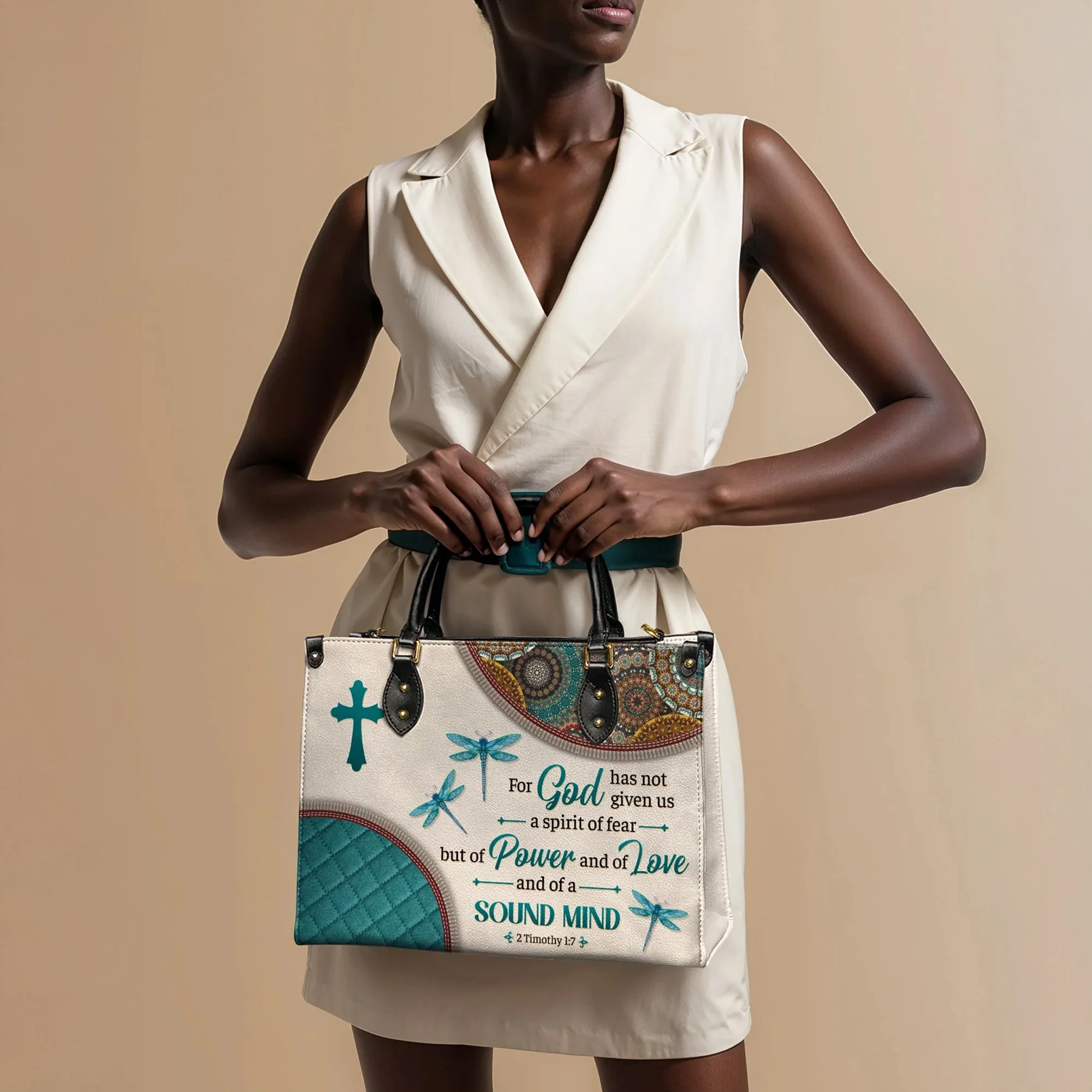 God Has Not Given Us a Spirit of Fear 2 Timothy 1:7 - Christian Leather Handbag - Image 4