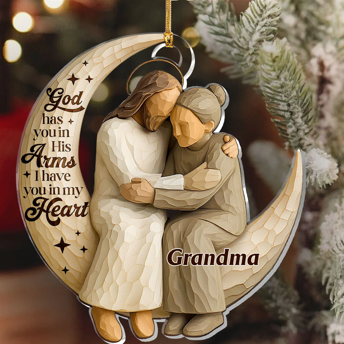 God Has You In His Arms - Personalized Acrylic Ornament TD118 - Image 6