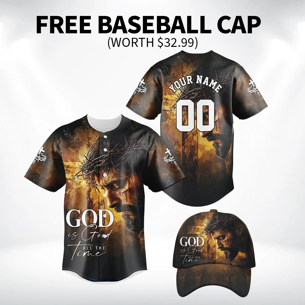 God is Good All The Time Baseball Jersey Bundle