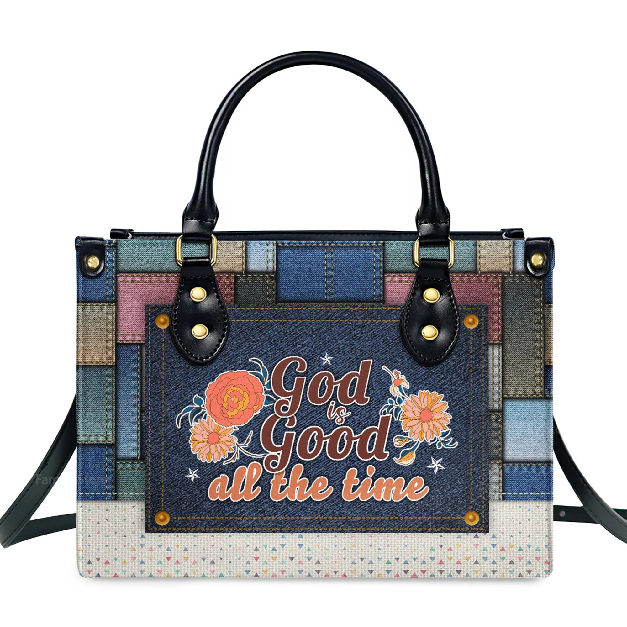 God Is Good All The Time - Thoughtful Gift For Christians - Personalized Leather Handbag With Handle - AT4080747 - Image 2