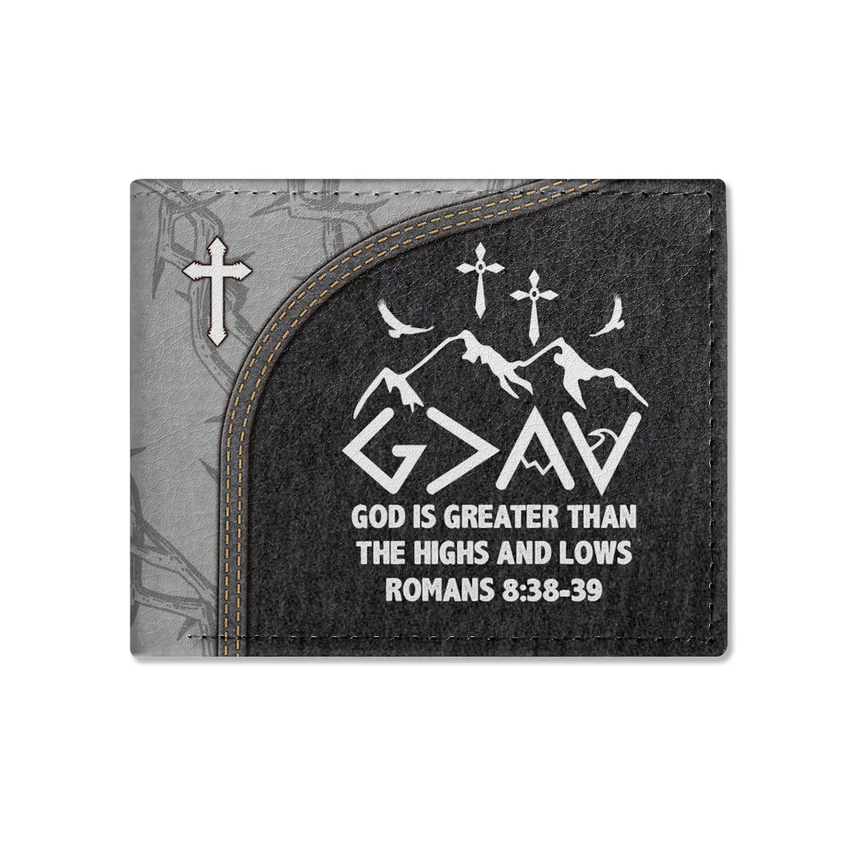 God Is Greater Than The Highs And Lows - Personalized Folded Wallet For Men | CLGOD06 - Image 2