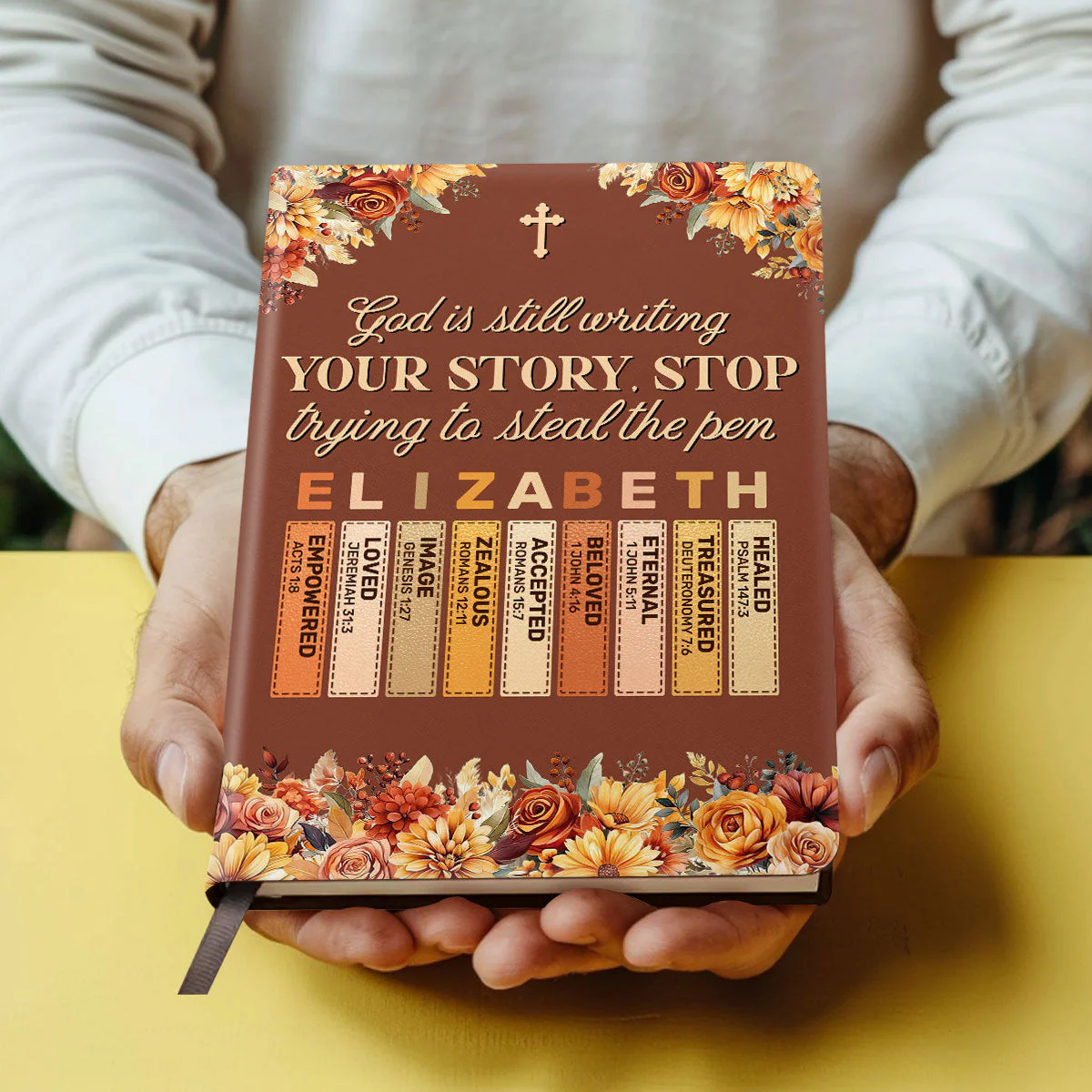 God Is Still Writing Your Story - Personalized Leather Cover Notebook - Gift For Her HL128 - Image 4