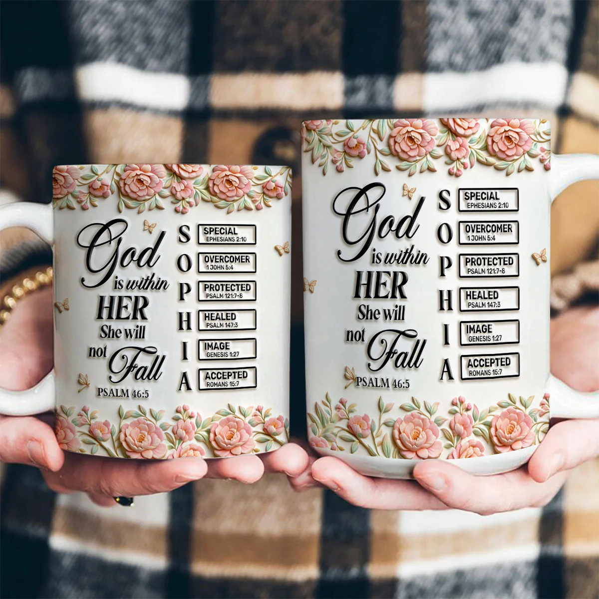 God Is Within Her - Personalized Ceramic Coffee Mug - Gift For Her - Image 4