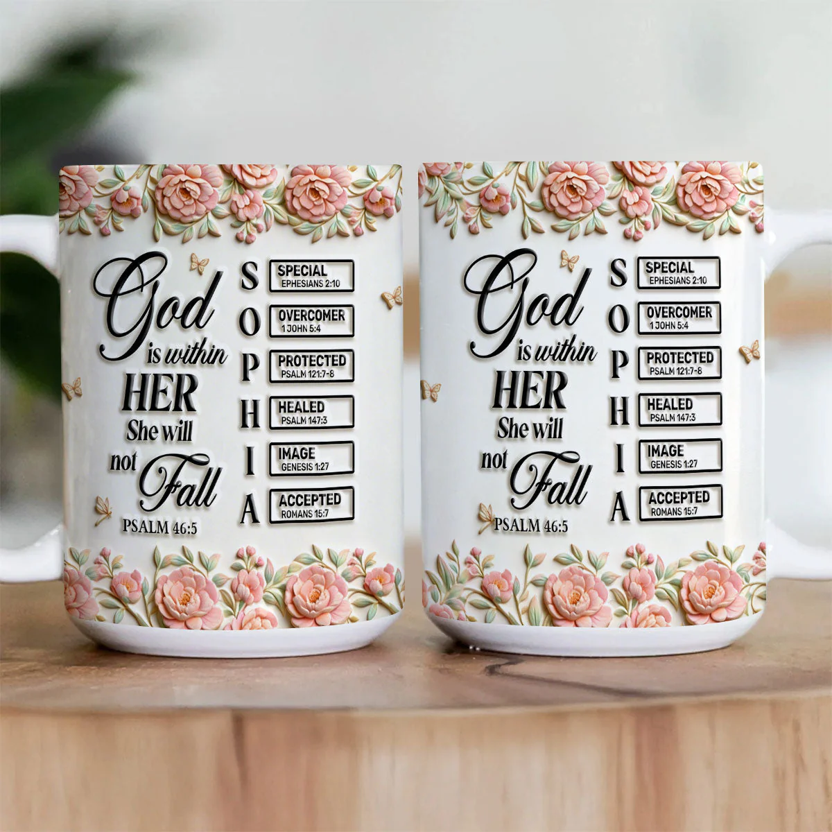 God Is Within Her - Personalized Ceramic Coffee Mug - Gift For Her - Image 6