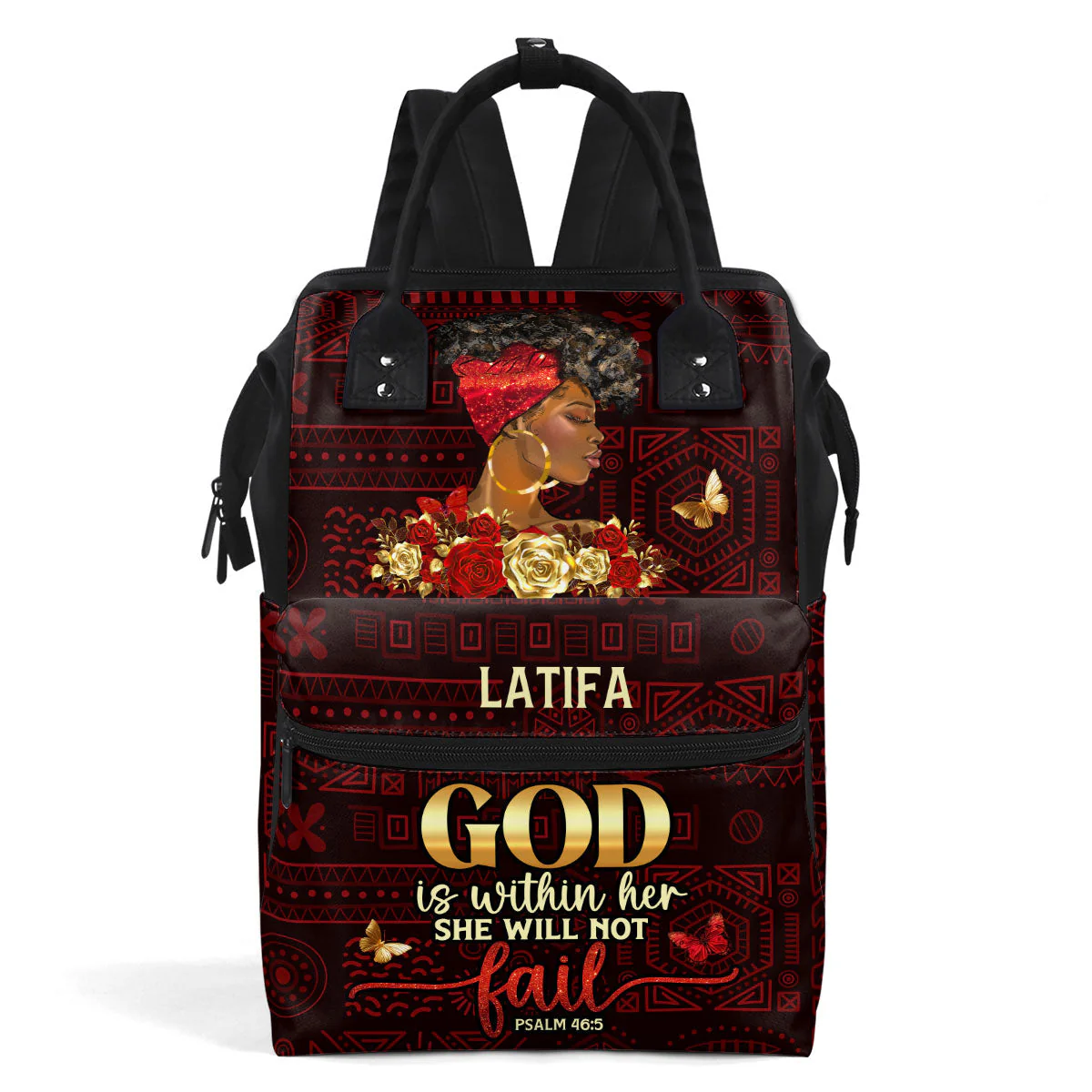 God Is Within Her - Personalized Duckbilled Backpack - Gift For Black Women