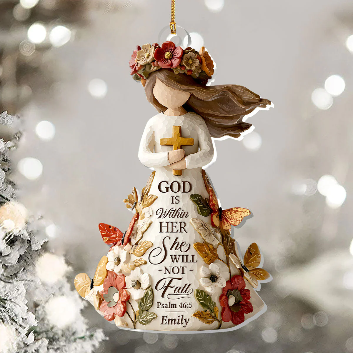 God Is Within Her She Will Not Fall - Personalized 1-Layer Acrylic Ornament HL128 - Image 5
