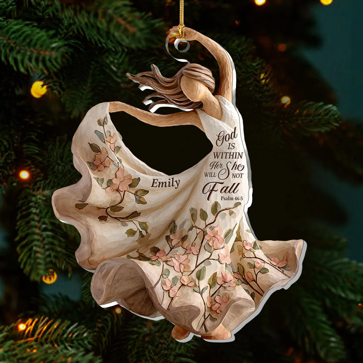 God Is Within Her She Will Not Fall - Personalized 1-Layer Acrylic Ornament HL128 - Image 3