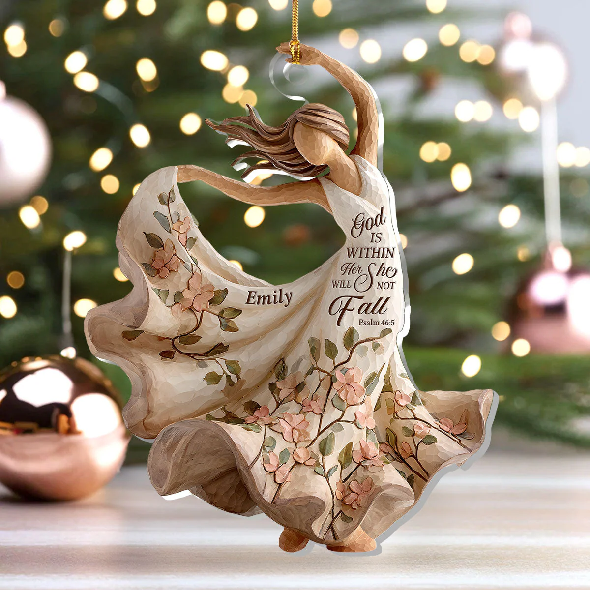God Is Within Her She Will Not Fall - Personalized 1-Layer Acrylic Ornament HL128 - Image 4