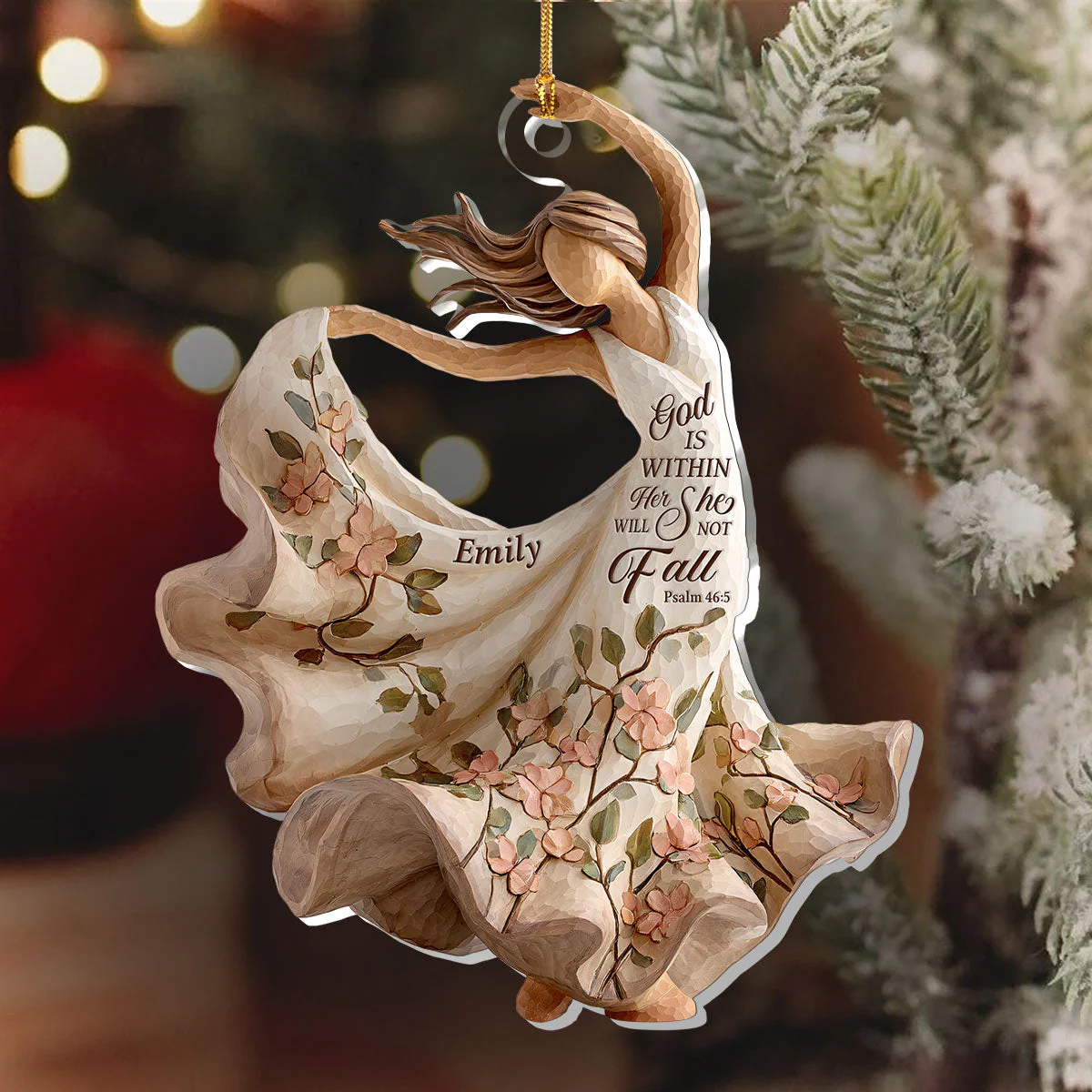 God Is Within Her She Will Not Fall - Personalized 1-Layer Acrylic Ornament HL128 - Image 6