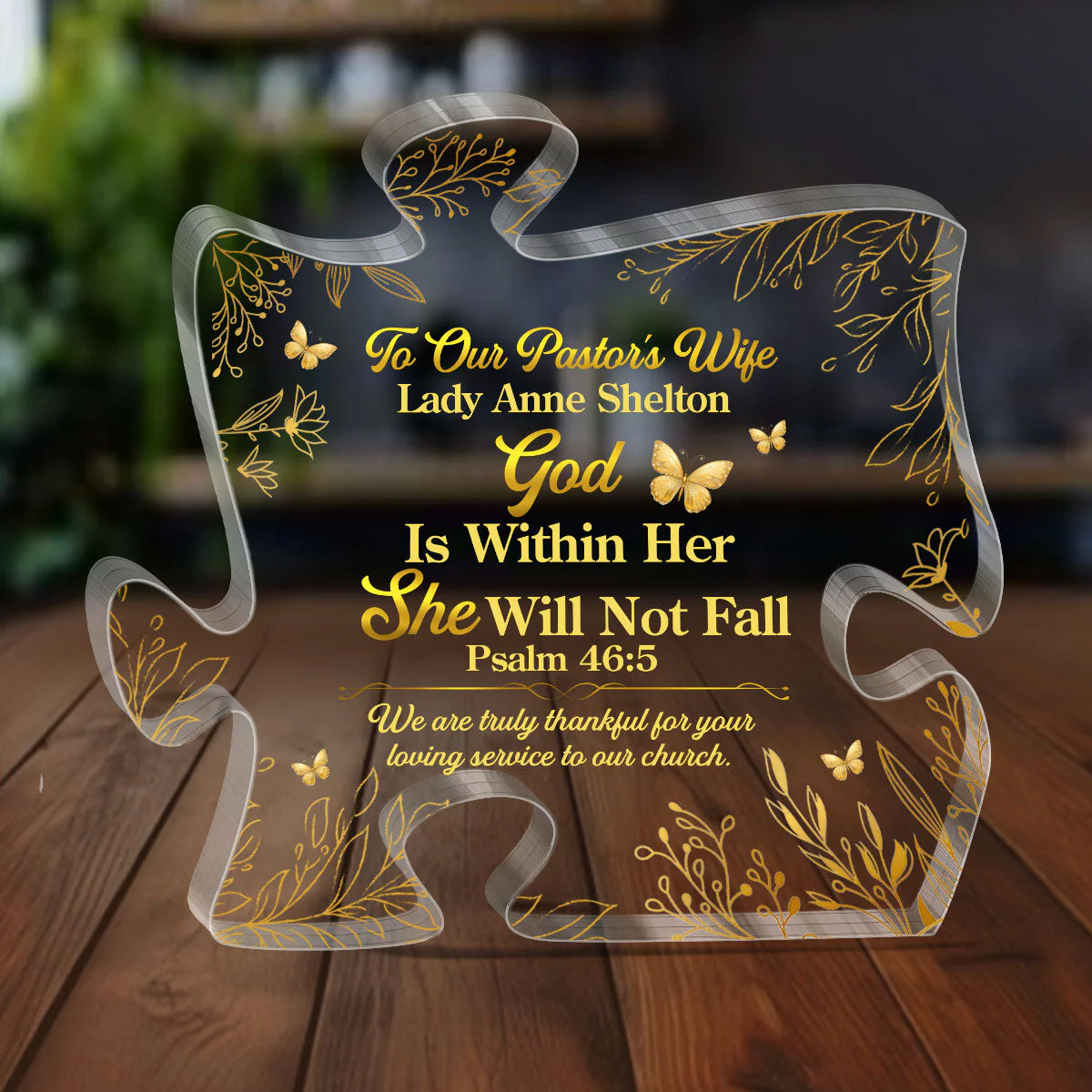 God Is Within Her She Will Not Fall - Personalized Acrylic Plaque TD118