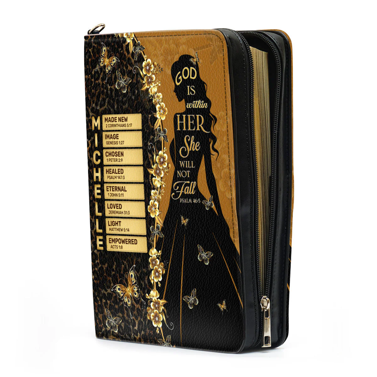 God Is Within Her She Will Not Fall | Personalized Bible Cover | CLGOD06 - Image 3