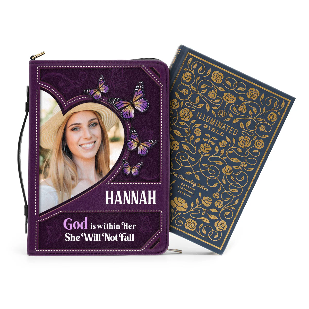 God is Within Her She Will Not Fall - Personalized Bible Cover TD118 - Image 2