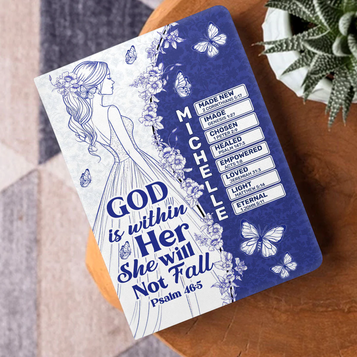 God Is Within Her She Will Not Fall - Personalized Leather Cover Notebook TD118 - Image 3