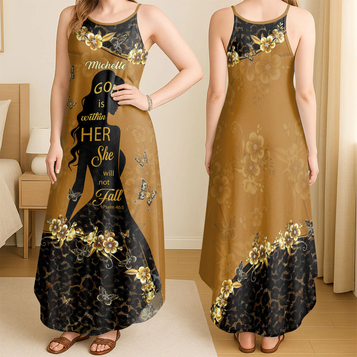 God Is Within Her She Will Not Fall - Personalized Maxi Dress
