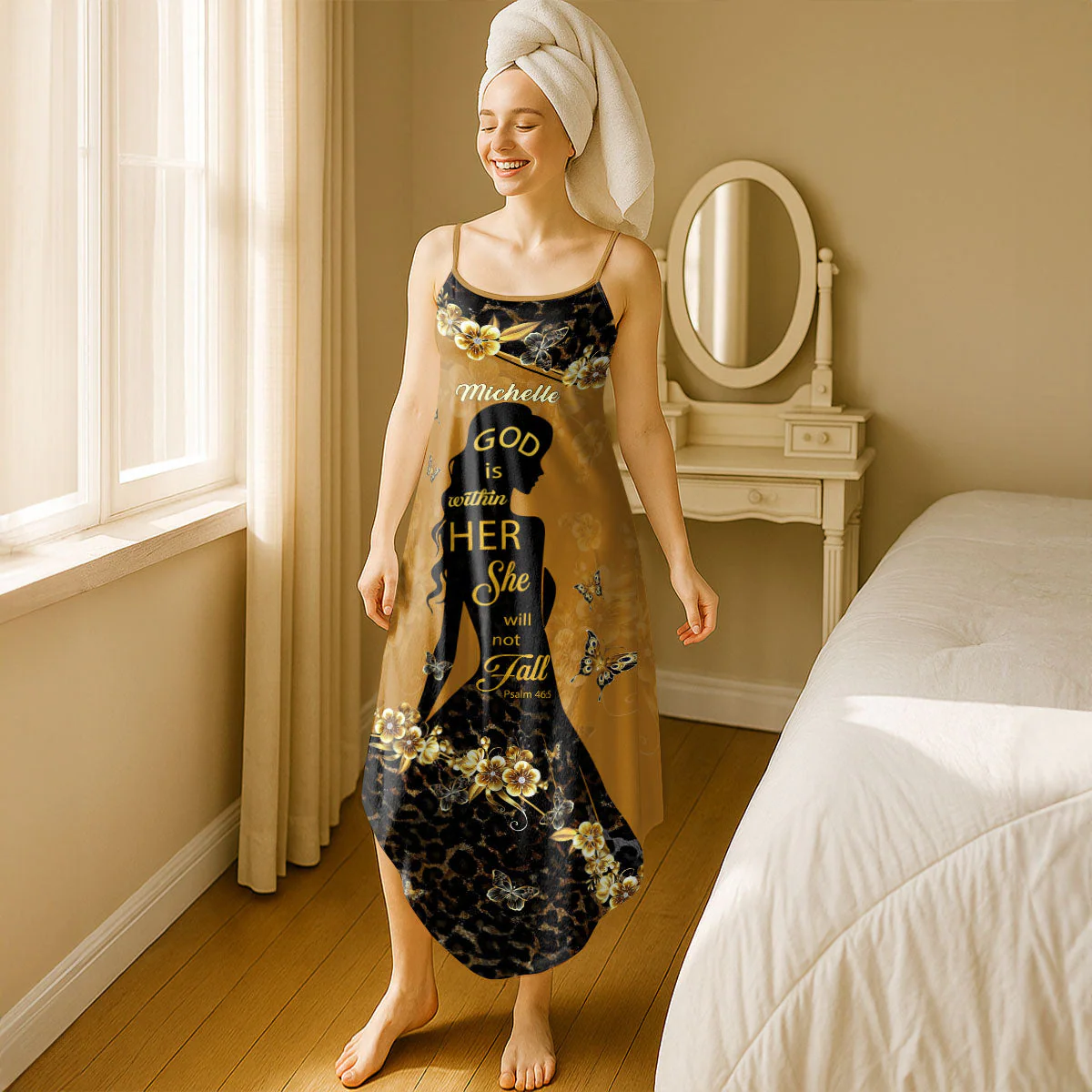 God Is Within Her She Will Not Fall - Personalized Maxi Dress - Image 3