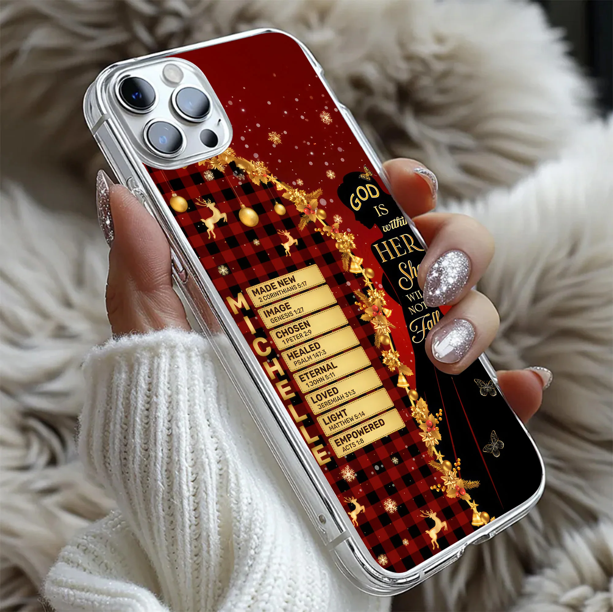 God Is Within Her She Will Not Fall - Personalized Phone Case - Gift For Christmas TD118 - Image 5