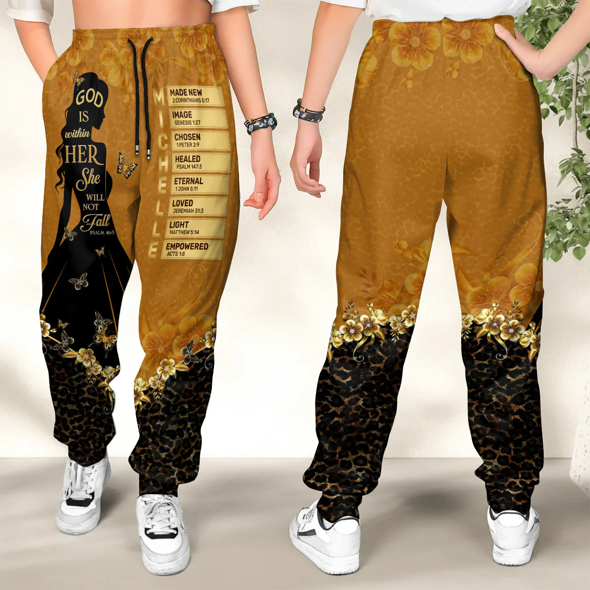 God Is Within Her She Will Not Fall - Personalized Sweatpants TD118 - Image 2