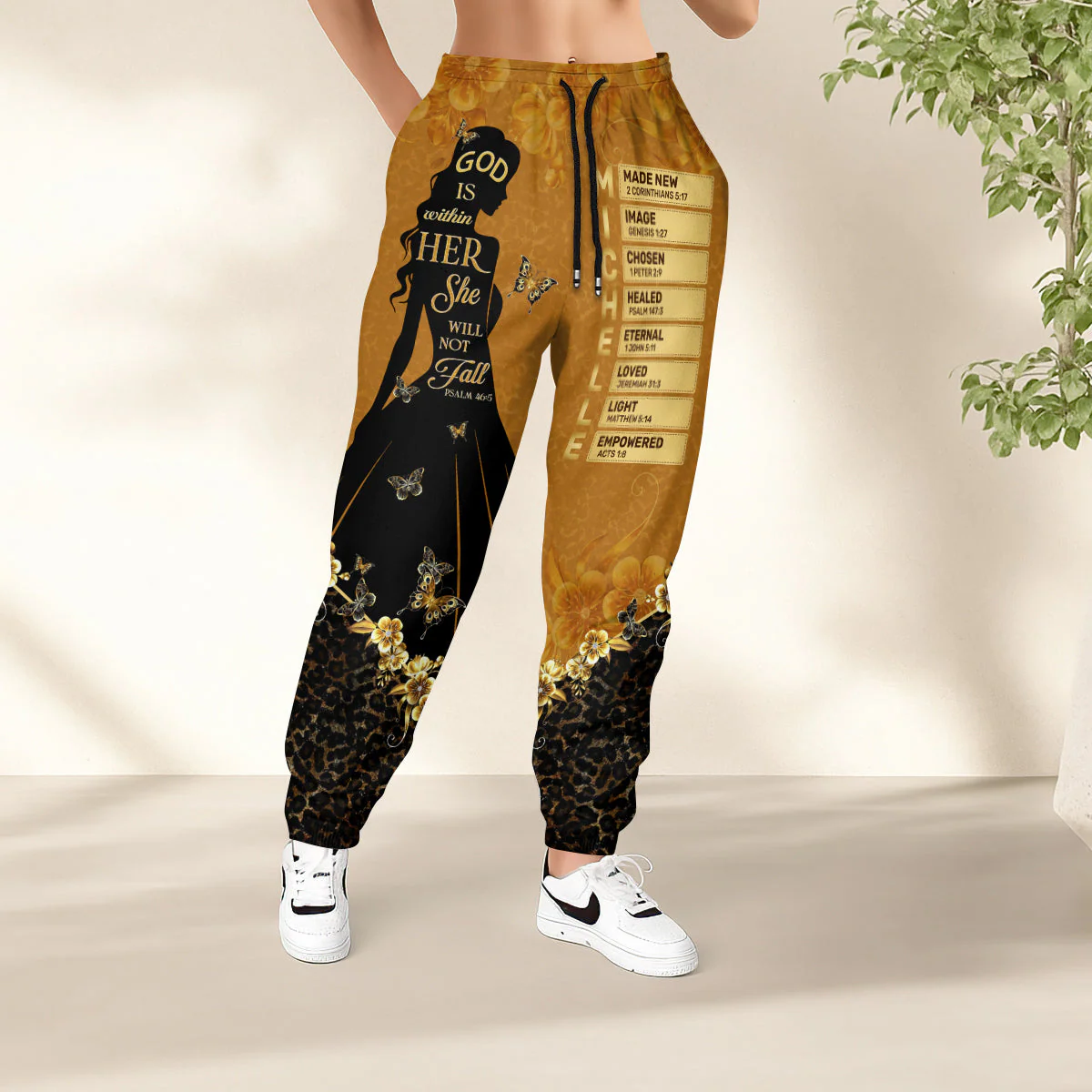 God Is Within Her She Will Not Fall - Personalized Sweatpants TD118 - Image 3