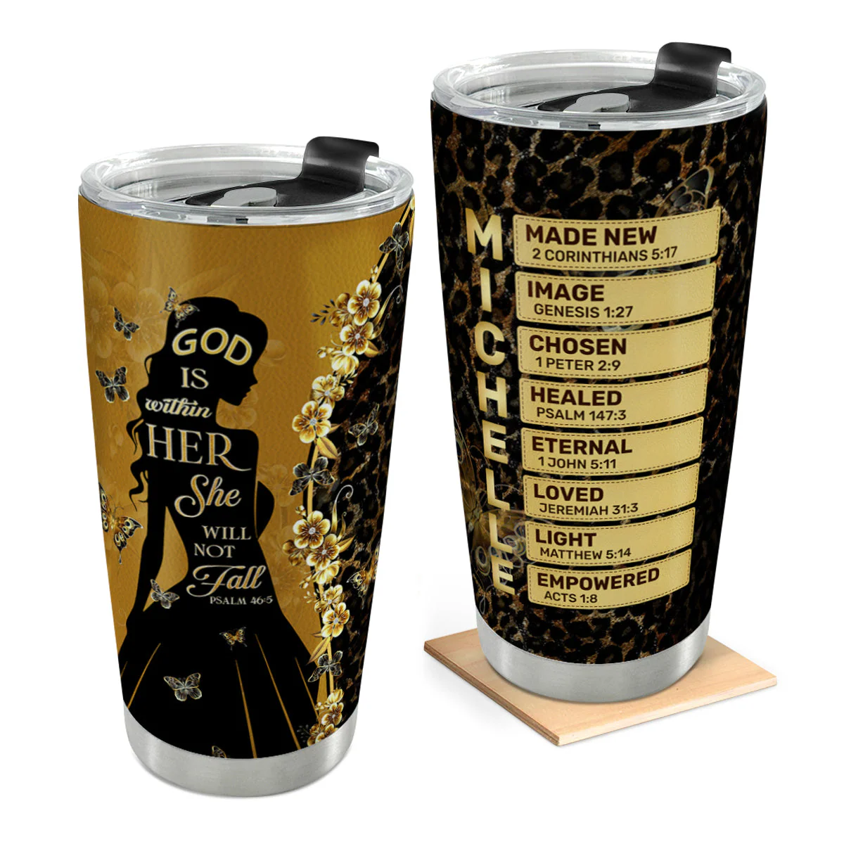 God Is Within Her She Will Not Fall - Personalized Tumbler TD118