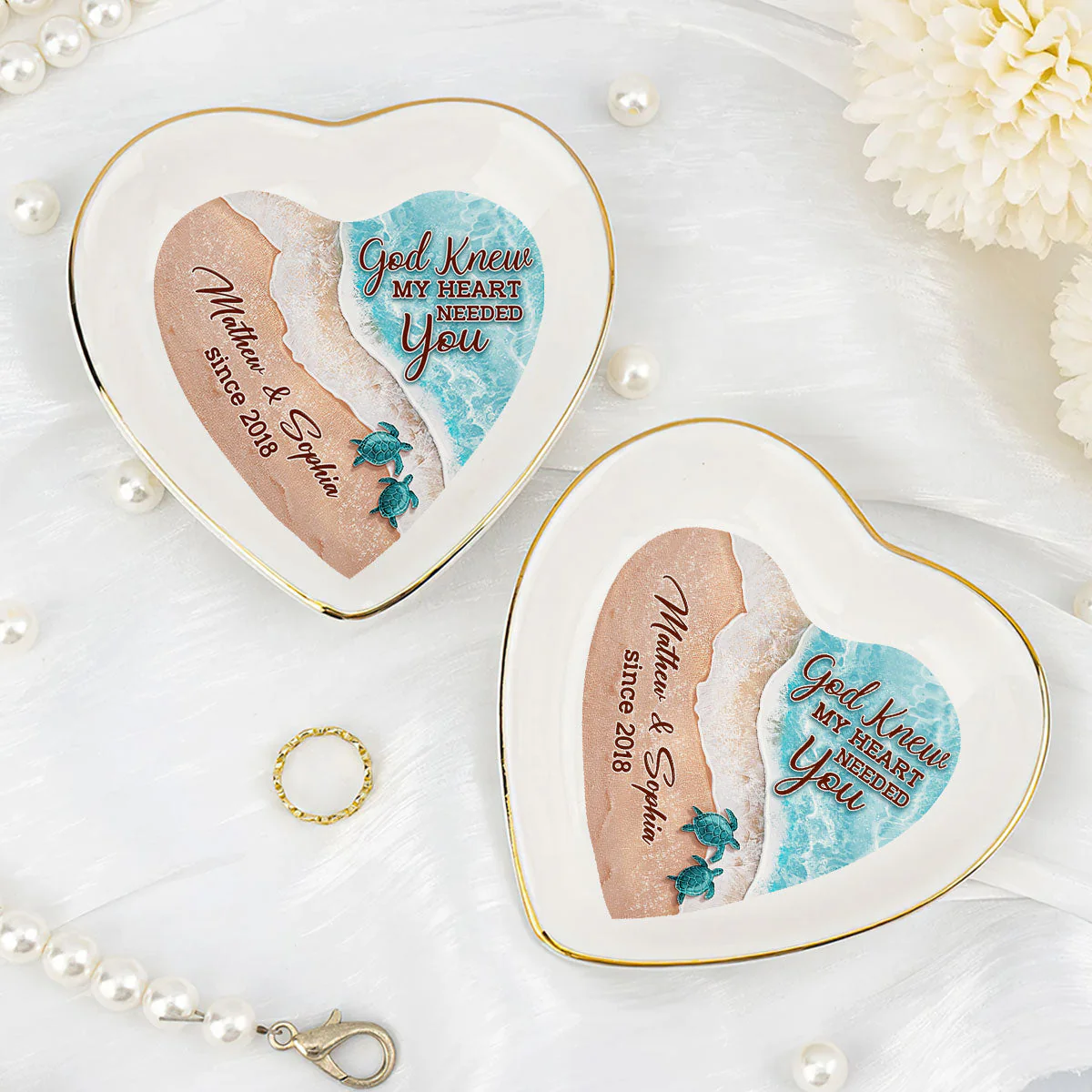 God Knew My Heart Needed You - Personalized Jewelry Dish - Gift For Wife, Girlfriend, Anniversary, Engagement, Wedding, Marriage Gift - NA94 - Image 3
