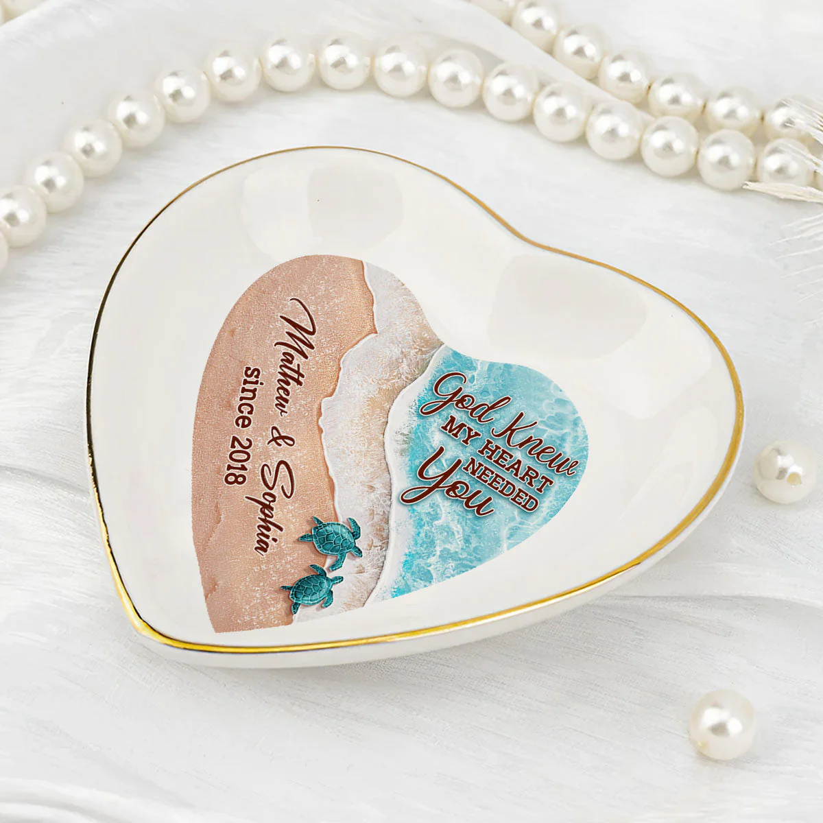 God Knew My Heart Needed You - Personalized Jewelry Dish - Gift For Wife, Girlfriend, Anniversary, Engagement, Wedding, Marriage Gift - NA94 - Image 4