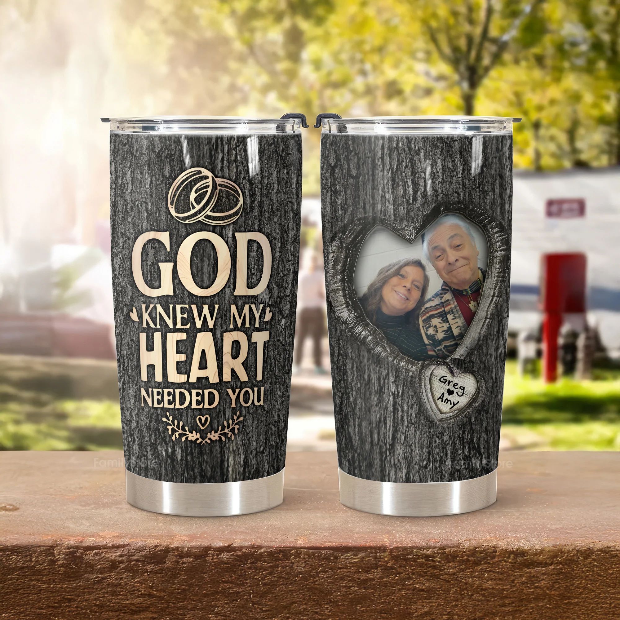 God Knew My Heart Needed You | Personalized Stainless Steel Tumbler - Image 3