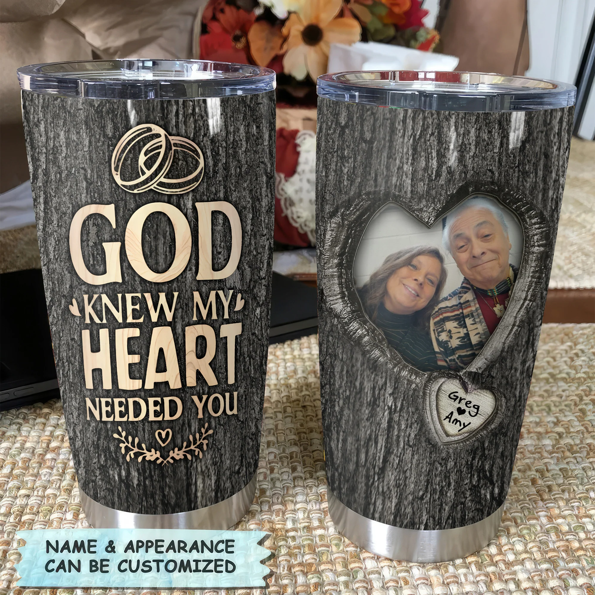 God Knew My Heart Needed You | Personalized Stainless Steel Tumbler - Image 4