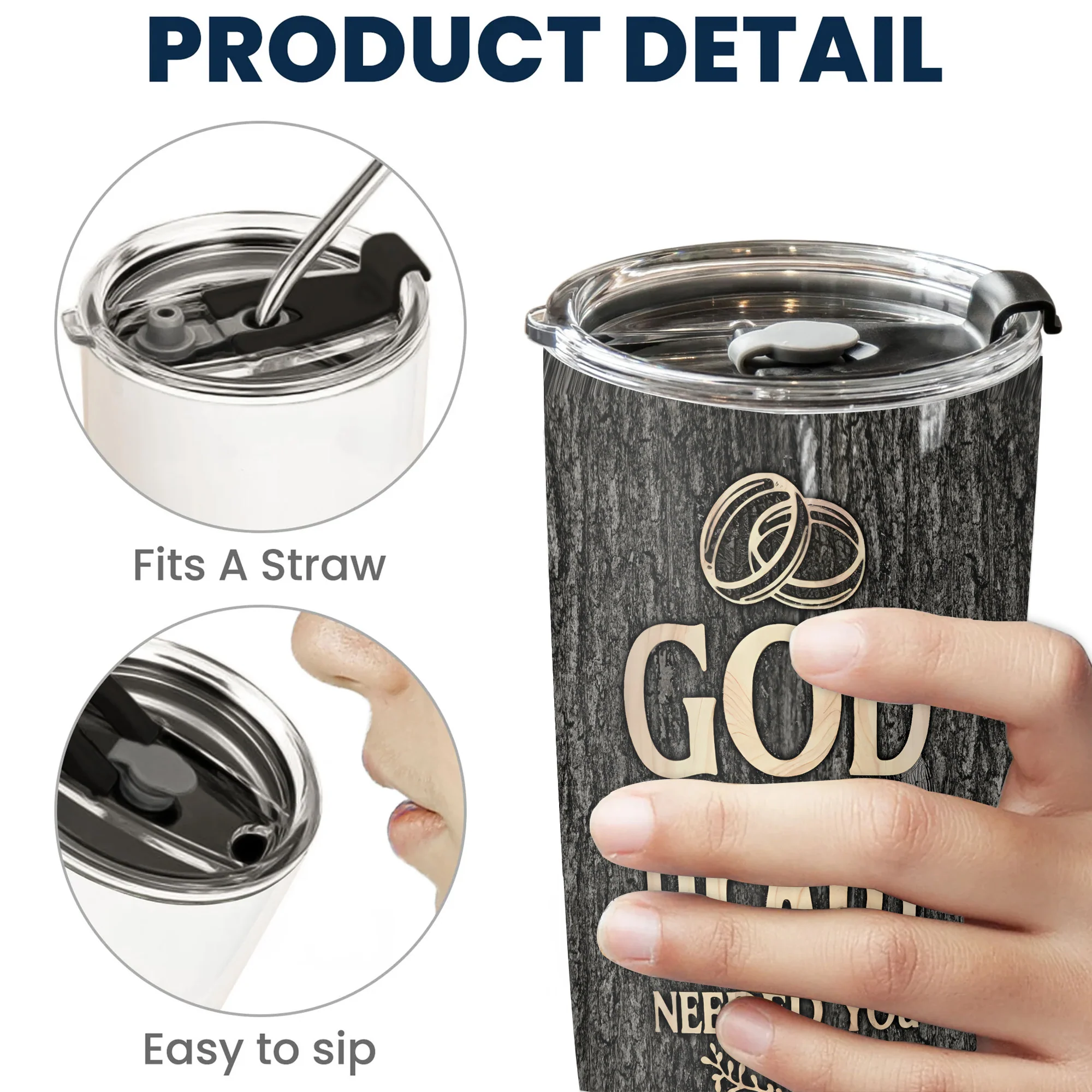 God Knew My Heart Needed You | Personalized Stainless Steel Tumbler - Image 5