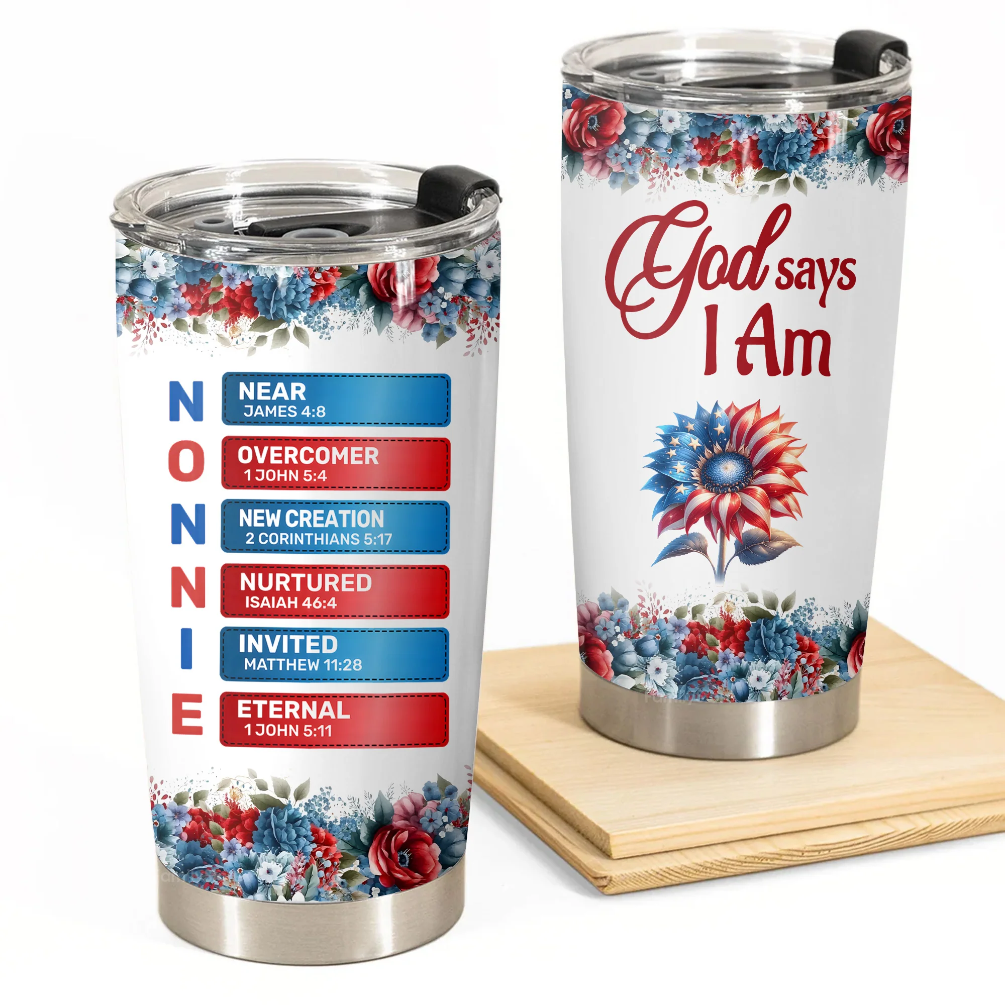 God Says I Am 4th July - Personalized Stainless Steel Tumbler