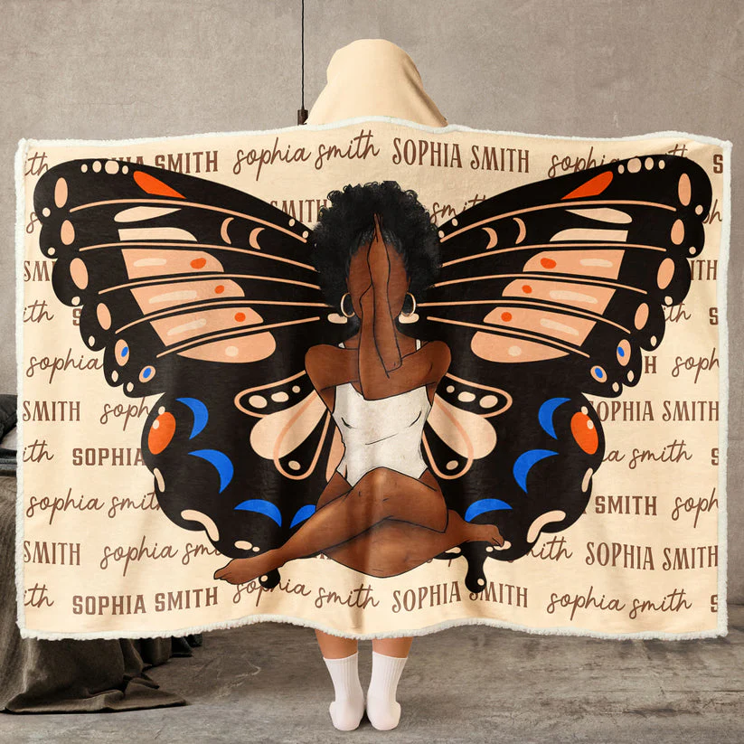 God Says I Am A Good Girl - Personalized Wearable Hooded Blanket - Gift For Black African Women - CLGOD02 NA94 - Image 3