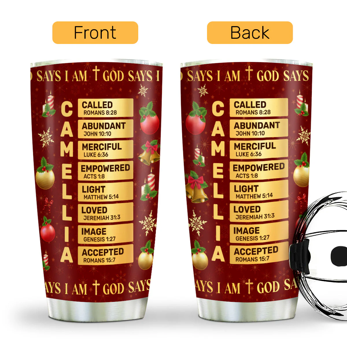 God Says I Am Called - Personalized Tumbler - Gift For Christmas TD118 - Image 2