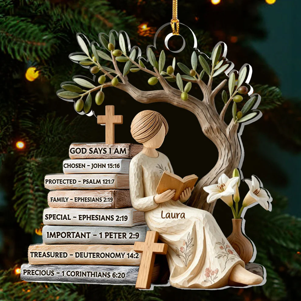 God Says I Am Chosen - Personalized 1-Layer Acrylic Ornament TD118 - Image 3